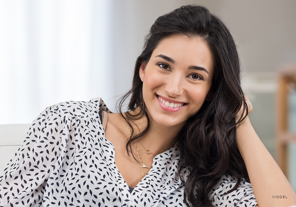 Smiling Young Mother With Dark Hair